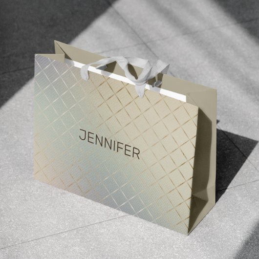 Iridiserend modern luxe monogram groot cadeauzakje