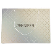 Iridiserend modern luxe monogram groot cadeauzakje (Voorkant)