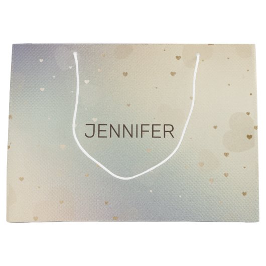 Iridiserend modern luxueus monogram groot cadeauzakje (Voorkant)