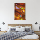 Iridiserend oranje vuuropaal canvas afdruk (Insitu (Slaapkamer))