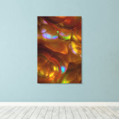 Iridiserend oranje vuuropaal canvas afdruk (Insitu (Houten vloer))