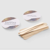 Iridiserend Paars Goud Glitter Chic Bruiloft Handwaaier (Niet-gemonteerd)