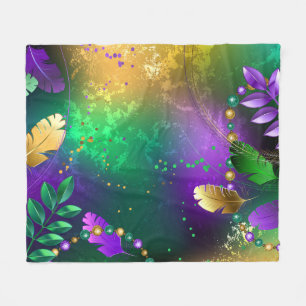 Iridiserende achtergrond voor mardi gras met krale fleece deken