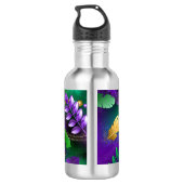 Iridiserende achtergrond voor mardi gras met krale waterfles (Achterkant)