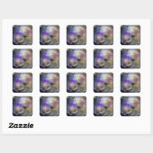 Iridiserende Bloemen met Gloed Vierkante Sticker (Vel)