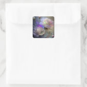 Iridiserende Bloemen met Gloed Vierkante Sticker (Tas)