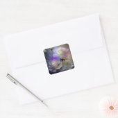 Iridiserende Bloemen met Gloed Vierkante Sticker (Envelop)