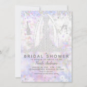 Iridiserende diamanten trouwjurk bruidsbeurt kaart (Voorkant)