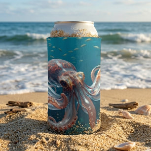Iridiserende Glas Octopus Kunst Diepzee Fantasie Seltzer Blikjeskoeler