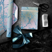 Iridiserende knikker | Trendy nama-holo blauw roze Cadeaupapier