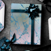 Iridiserende knikker | Trendy nama-holo blauw roze Cadeaupapier