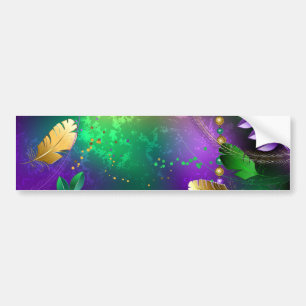 Iridiserende mardi gras achtergrond met kralen bumpersticker
