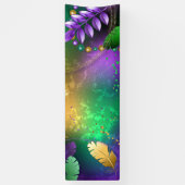 Iridiserende mardi gras achtergrond met kralen spandoek (Verticaal)