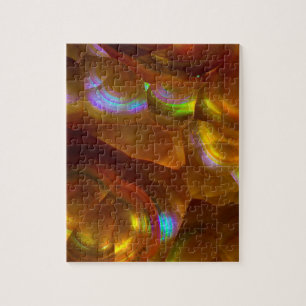 Iridiserende oranje vuuropaal legpuzzel