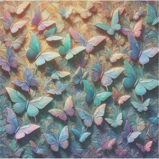Iridiserende Vlindertuin Sticker (Voorkant)