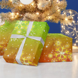 Irie Gradient Grunge met sneeuwvlokken op kerst Cadeaupapier