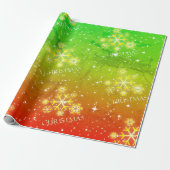 Irie Gradient Grunge met sneeuwvlokken op kerst Cadeaupapier (Uitgerold)