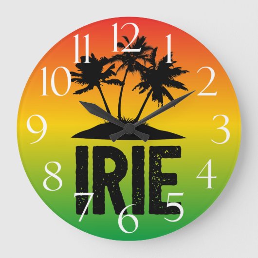 IRIE Jamaican Rastafarian Sunset and Palm Trees Grote Klok (Voorkant)