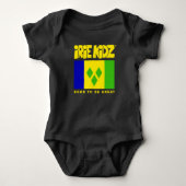 iRiE KiDZ® 'St. Vincent Flag' Baby Bodysuit' Romper (Voorkant)