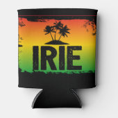 IRIE tropische palmbomen over Rasta vlag kleuren Blikjeskoeler (Voorkant)