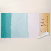 Irie Vibes | Ombre Beach Zon & Zand Monogram Strandlaken (Voorkant)