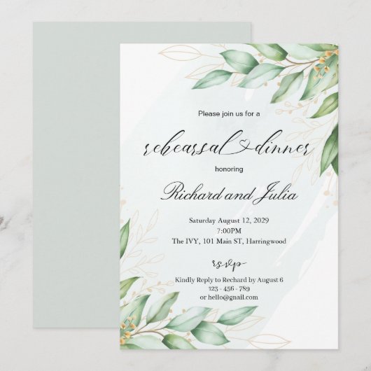 IRINA Oefenavond Eetgelegenheid Uitnodiging Templa (Voorkant / Achterkant)