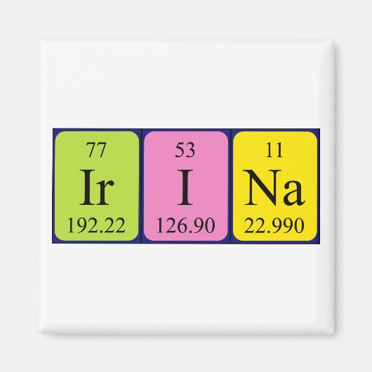 Irina periodieke table name magnet (Voorkant)