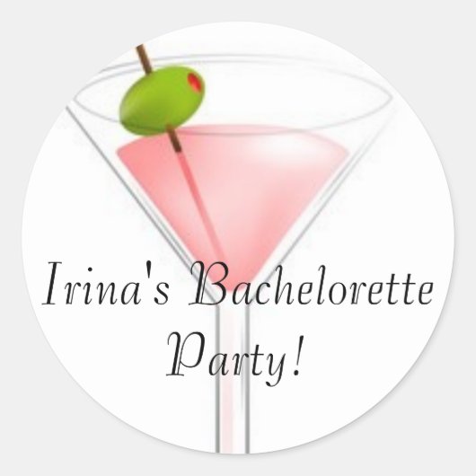 Irina's Bachelorette Party. Ronde Sticker (Voorkant)