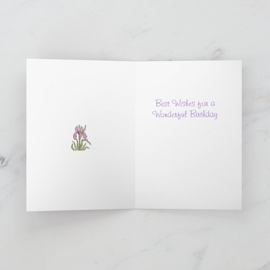 Iris 75th Birthday Kaart (Binnen)