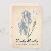  Iris 80e Verjaardagsviering Uitnodiging (Voorkant / Achterkant)
