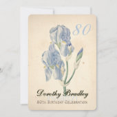 Iris 80e Verjaardagsviering Uitnodiging (Voorkant)