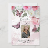 Iris and Hummingbird Celebration of Life Funeral I Kaart (Voorkant)