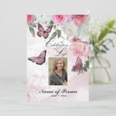 Iris and Hummingbird Celebration of Life Funeral I Kaart (Staand voorkant)