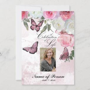 Iris and Hummingbird Celebration of Life Funeral I Kaart