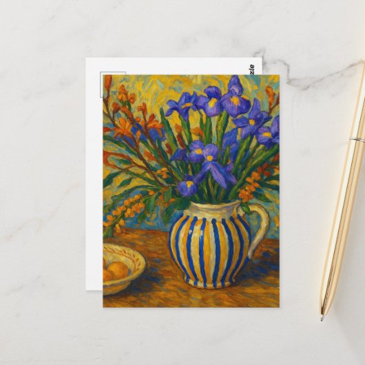 Iris-ansichtkaart Briefkaart (Voorkant / Achterkant in situ)