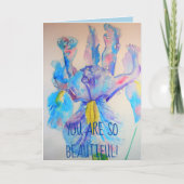 Iris Art floral Zo mooi Verjaardag Kaart (Voorkant)
