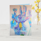 Iris Art floral Zo mooi Verjaardag Kaart (Gele Bloem)