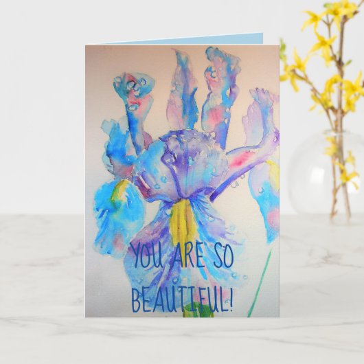 Iris Art floral Zo mooi Verjaardag Kaart (Gele Bloem)