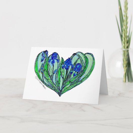 Iris "Art Nouveau" wedding uitnodiging or Card (Voorkant)