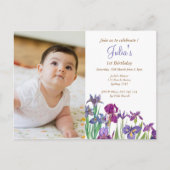 Iris Baby meisje 1e verjaardag foto Briefkaart (Voorkant)