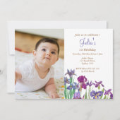 Iris Baby meisje 1e verjaardag foto Kaart (Voorkant)
