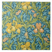 Iris behang ontworpen in 1887 tegeltje (Voorkant)