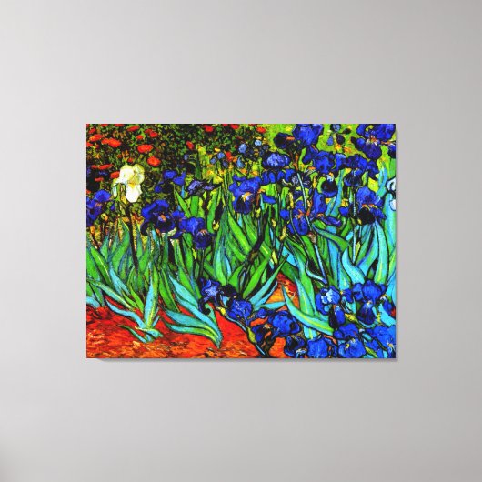 Iris, beroemd kunstwerk van Van Gogh, Canvas Afdruk (Voorkant)