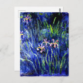 Iris, beroemd schilderij van Monet, Briefkaart (Voorkant / Achterkant)