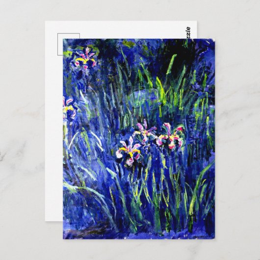 Iris, beroemd schilderij van Monet, Briefkaart (Voorkant / Achterkant)