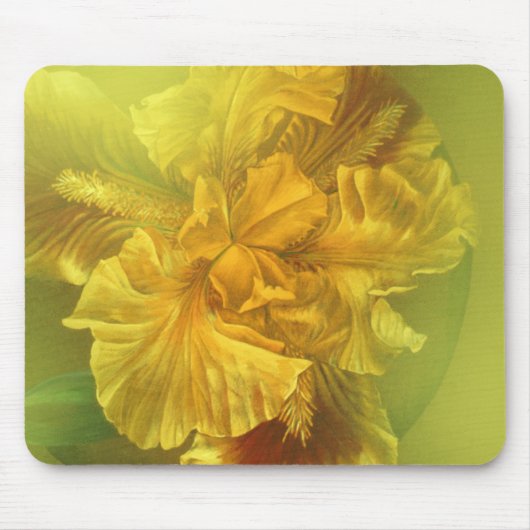 Iris binnenste schoonheid (warm geel) muismat (Voorkant)