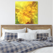 Iris binnenste schoonheid warm geel vierkant canva canvas afdruk (Insitu (Slaapkamer))