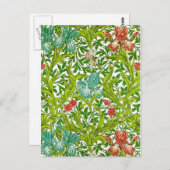 Iris Bird Pattern William Morris Briefkaart (Voorkant / Achterkant)