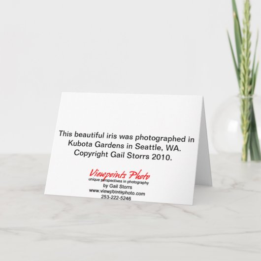 Iris Birthday Kaart (Achterkant)