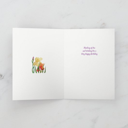 Iris Birthday Kaart (Binnen)
